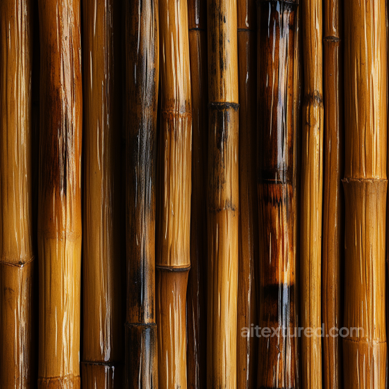 Glossy Polished Bamboo Stalks Seamless Texture with Darkened Nodes Bamboo texture preview
