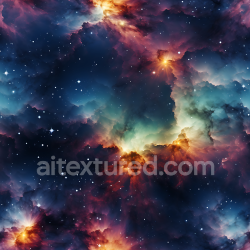 seamless Seamless 3D Space PBR Texture with Vibrant Nebula Clouds and Starfield texture 8k free download PBR