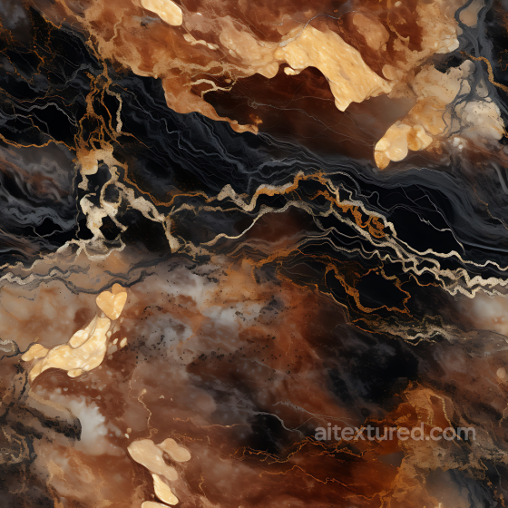 Brown and Black Marble PBR Texture with Golden Veins Marble texture preview