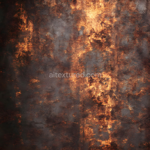 Seamless 3D PBR Rusty Metal Texture Featuring Corrosion Patterns and Pitted Surfaces