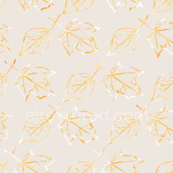 seamless Seamless 3D PBR Texture of White & Gold Stylized Leaves on Soft Fabric Background texture 8k free download PBR