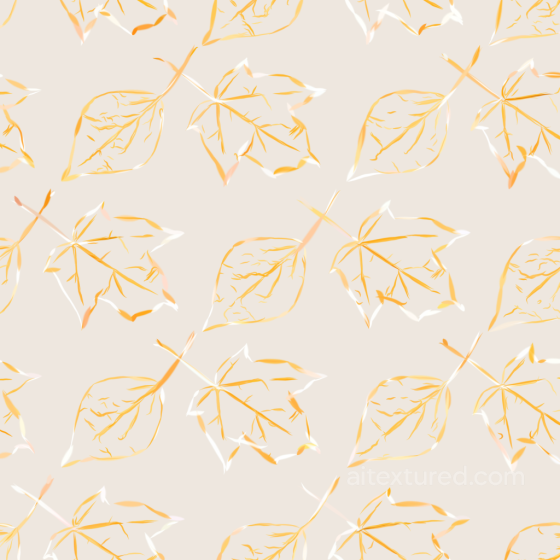 White & Gold Stylized Leaves on Soft Fabric Background Seamless Texture White & Gold texture preview