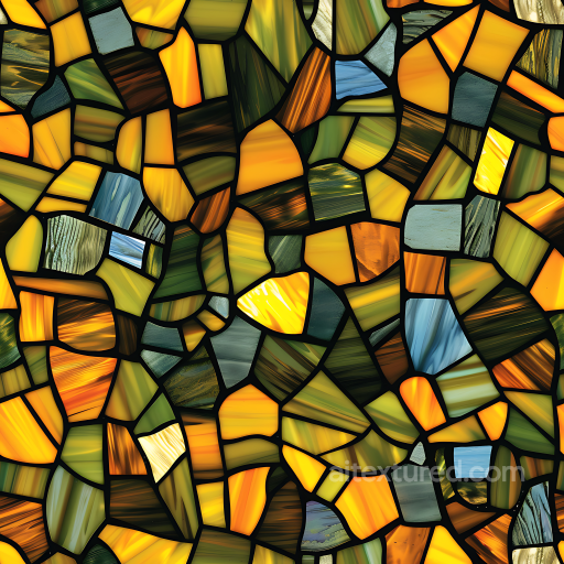 stained glass camouflage PBR texture with vibrant green, yellow, and orange mosaic pattern seamless Color Camouflage PBR texture