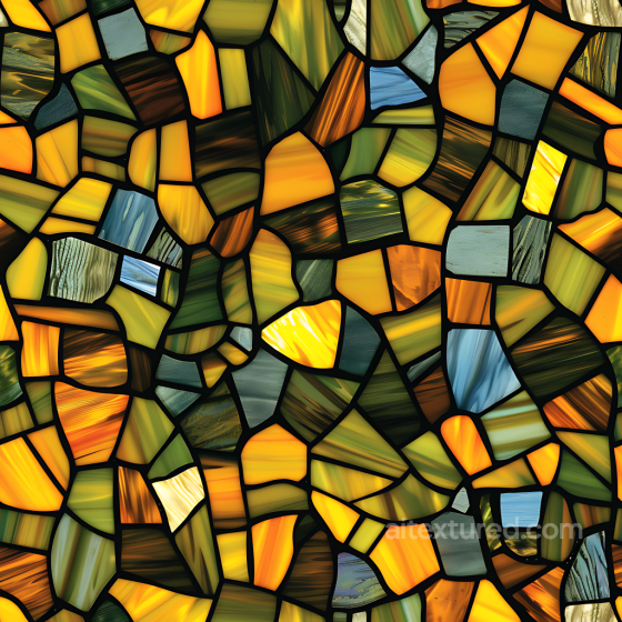 stained glass camouflage PBR texture with vibrant green, yellow, and orange mosaic pattern Color Camouflage texture preview