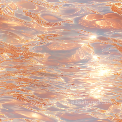 Stylized Golden Water Surface PBR Texture with Soft Reflections seamless Water PBR texture