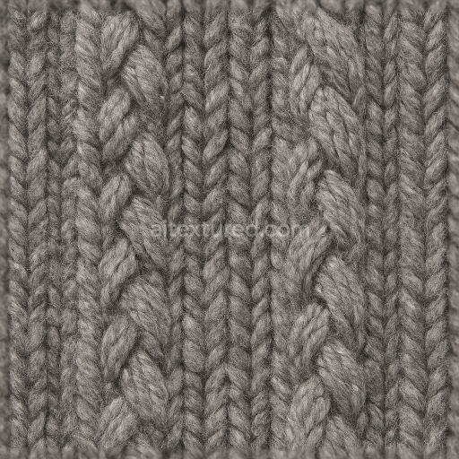 Seamless 3d texture pbr 8k dense wool knit wool cable knit pattern