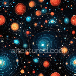 seamless Seamless 3D Space PBR Texture Featuring Stylized Galaxy Nebula Clouds in Blue and Orange Hues texture 8k free download PBR