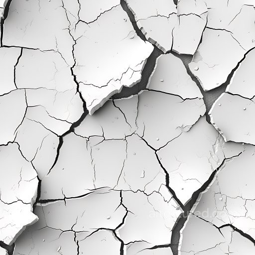 Cracked & Holes Texture of Cracked White Dry Earth with Deep Irregular Holes seamless Cracked & Holes PBR texture