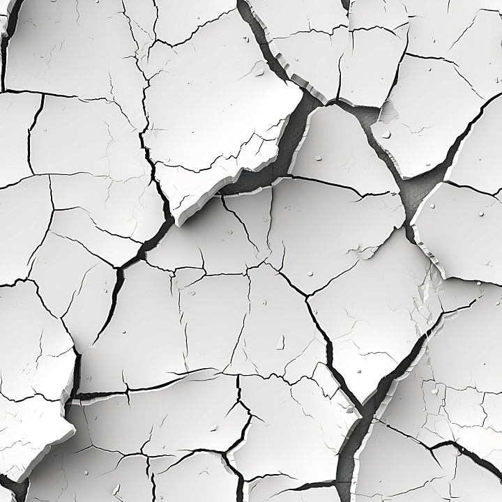 Cracked & Holes of Cracked White Dry Earth with Deep Irregular Holes seamless PBR texture preview