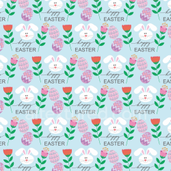 seamless Seamless 3D PBR Easter Digital Paper Texture Featuring Bunny Faces, Floral Elements, and Decorative Eggs texture 8k free download PBR