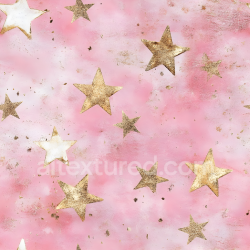 seamless Seamless 3D PBR texture of pink digital paper with distressed golden stars texture 8k free download PBR