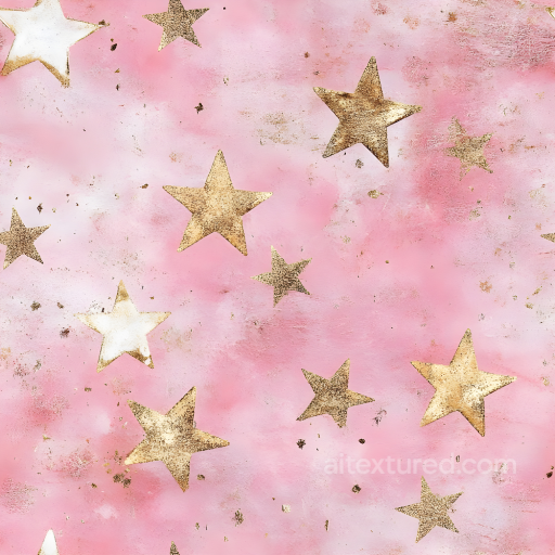 Of Pink Digital Paper With Distressed Golden Stars seamless All Christmas Digital paper PBR texture