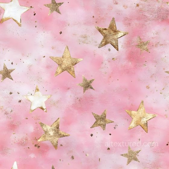 Of Pink Digital Paper With Distressed Golden Stars All Christmas Digital paper texture preview
