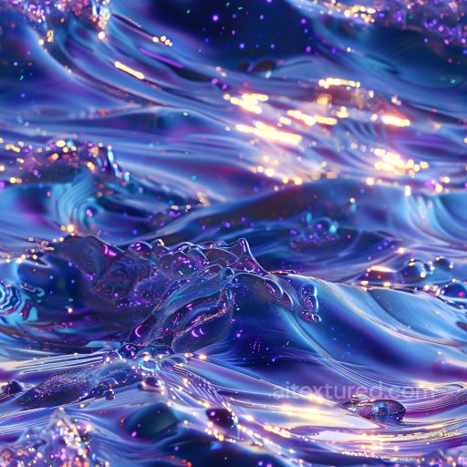 Seamless 3D PBR Texture of Glossy Liquid Waves with Iridescent Highlights texture preview