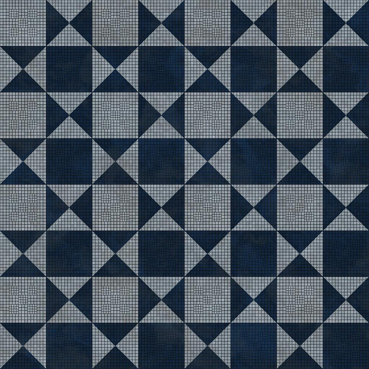 Classic Checker Blue Tune Tiles seamless PBR texture preview