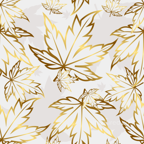 White and Gold Leaf Pattern Fabric Texture White & Gold texture preview