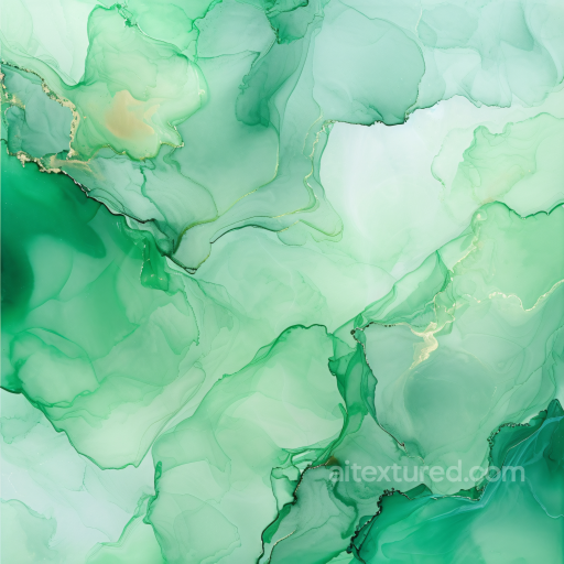 Alcohol Ink PBR Texture with Green Fluid Waves and Translucent Layers seamless Alcohol ink PBR texture
