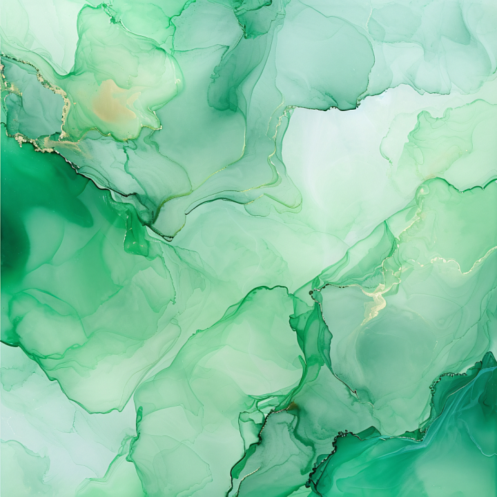 Alcohol Ink with Green Fluid Waves and Translucent Layers seamless PBR texture preview