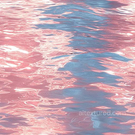 Water Texture Featuring Glossy Surface with Pink and Blue Reflections seamless Water PBR texture
