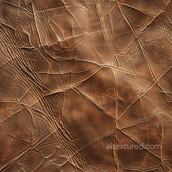 Distressed Brown Leather Seamless Texture with Prominent Wrinkles and Cracks Leather texture preview