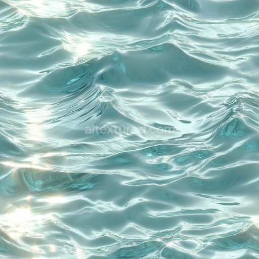 Seamless 3D PBR Texture of Crystal Clear Water Surface with Gentle Ripples and Reflections