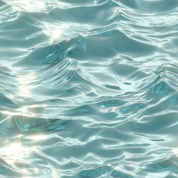 Crystal Clear Water Surface with Gentle Ripples and Reflections seamless PBR texture preview