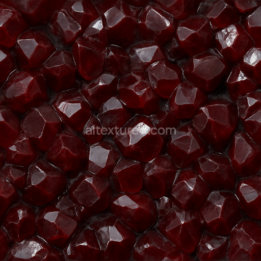 Seamless 3d texture pbr 8k garnet raw crystal with mineral deposit veins and reflective surface glossy finish
