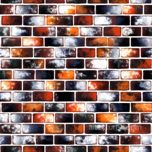 Cracked Brick Wall PBR Texture with Color Variations and Surface Wear seamless Brick PBR texture