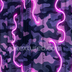 seamless Seamless 3D PBR Urban Camouflage Texture in Futuristic Purple Tones with Neon Accents texture 8k free download PBR