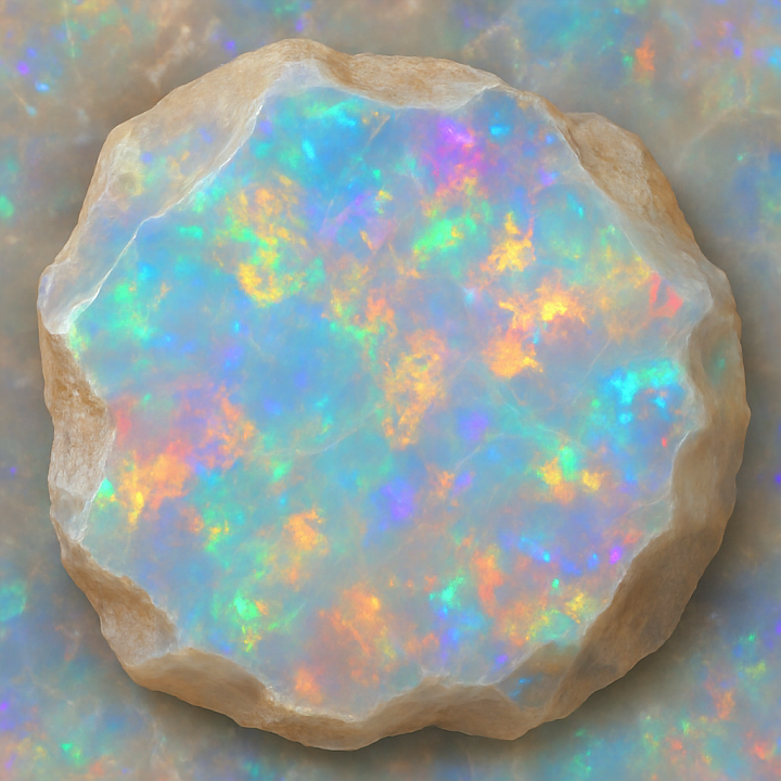 Opal Raw Crystal With Iridescent Sheen And Vitreous Luster Finishes seamless PBR texture preview