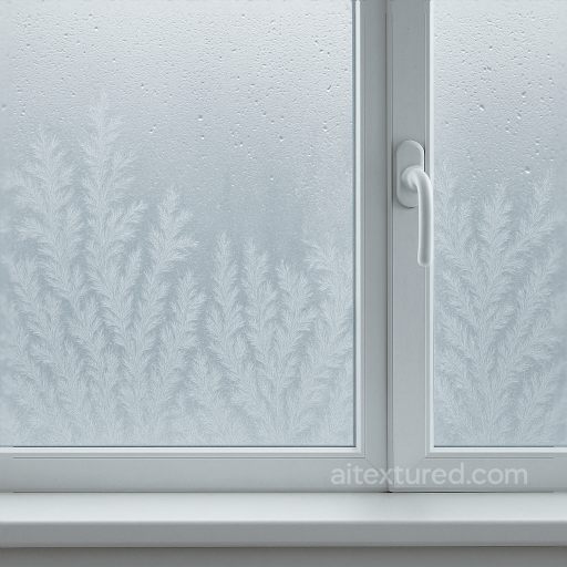 Seamless 8K PBR 3D texture of window frost pattern on frosted glass with subtle condensat… seamless Window PBR texture