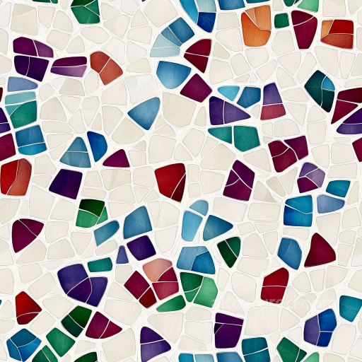 Mosaic PBR Texture with Colorful Irregular Ceramic Tiles seamless Mosaic PBR texture