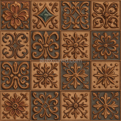 Decorative Clay Tiles Texture Seamless 1024X1024