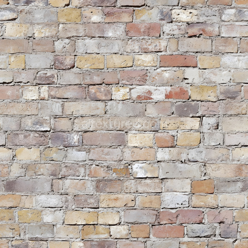 Seamless 3D Cracked Old Brick Wall PBR Texture with Multicolor Weathered Bricks