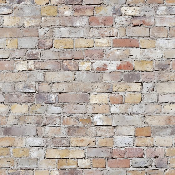 Cracked Old Brick Wall PBR Texture with Multicolor Weathered Bricks Brick texture preview