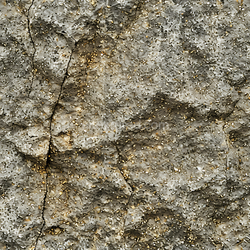 Seamless 3D Stone PBR Texture of Weathered Rocky Ground with Pebbles and Cracks