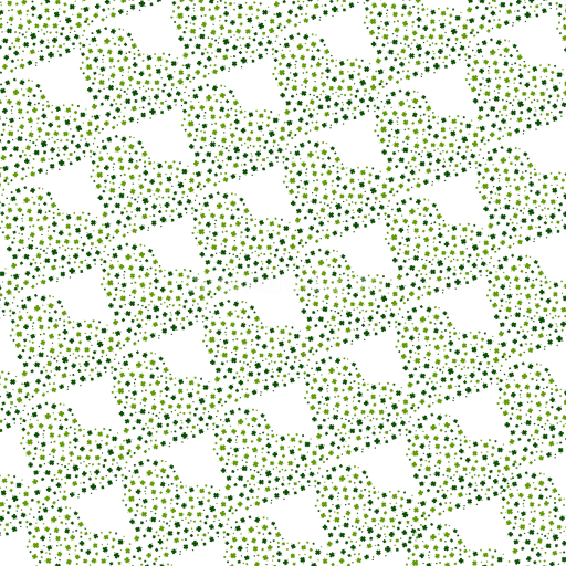 Seamless 3D PBR Texture of Green Shamrock Clusters on White Background