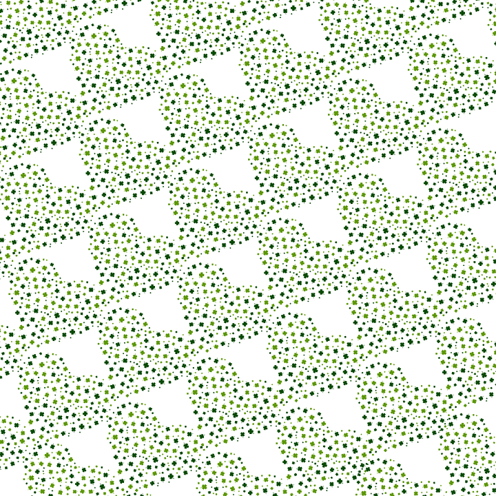 St Patrick of Green Shamrock Clusters on White Background seamless PBR texture preview