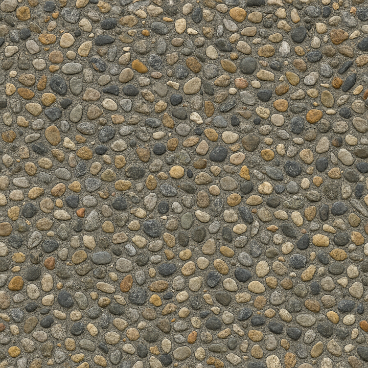 Exposed Aggregate Concrete Mixed Pebbles seamless PBR texture preview