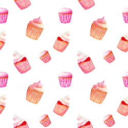 seamless Seamless 3D PBR Texture Featuring Pink Cupcake Pattern on White Background texture 8k free download PBR