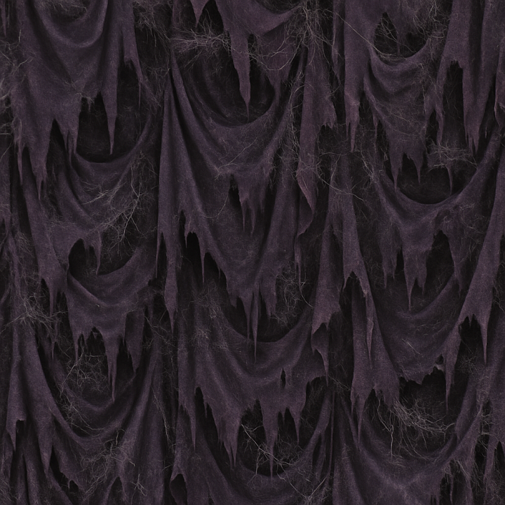 Spooky Fabric With Cobweb Dust And Tattered Cloth seamless PBR texture preview