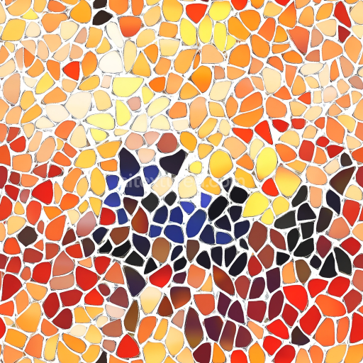 Seamless 3D mosaic PBR texture with vibrant irregular glass chip tiles texture preview