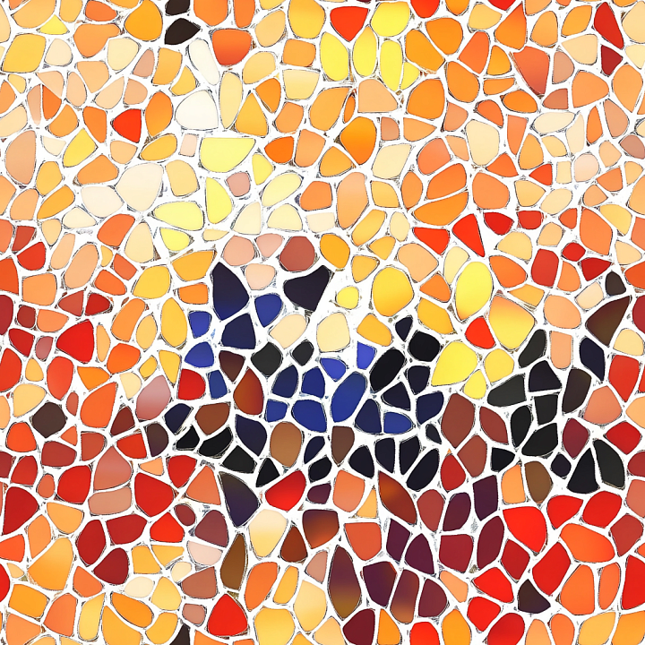 Mosaic With Vibrant Irregular Glass Chip Tiles seamless PBR texture preview