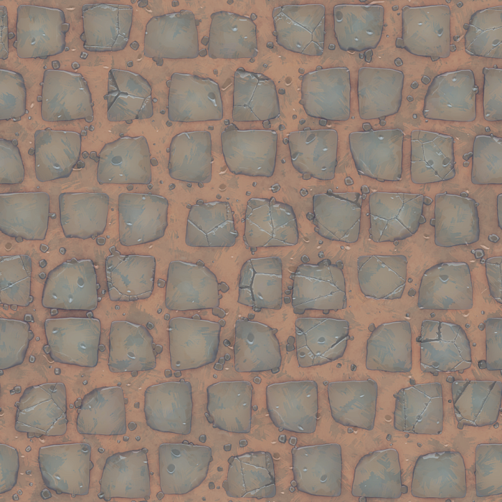 Stylized Cartoon Floor Stone seamless PBR texture preview