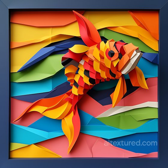 Of Vibrant Koi Fish Scales With Layered Origami Style Colors Animal texture preview