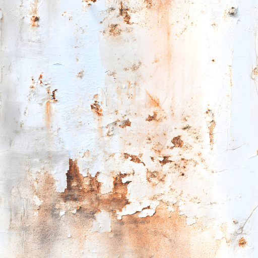 Seamless 3D Rusty Metal Cracked and Holes PBR Texture with Peeling Paint and Corrosion