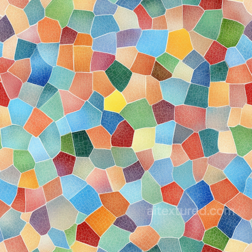Colorful Cracked Ceramic Mosaic Seamless Texture with Irregular Tiles seamless Mosaic PBR texture