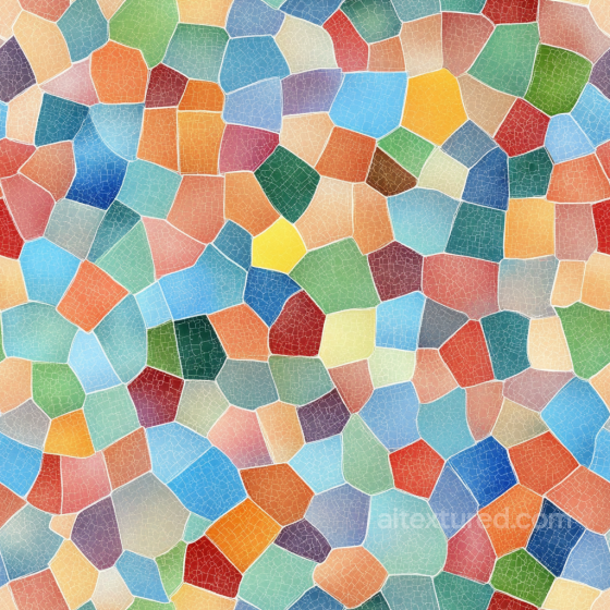 Colorful Cracked Ceramic Mosaic Seamless Texture with Irregular Tiles Mosaic texture preview