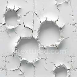 seamless Seamless 3D PBR Cracked Plaster Texture with Large Holes and White Peeling Surface texture 8k free download PBR