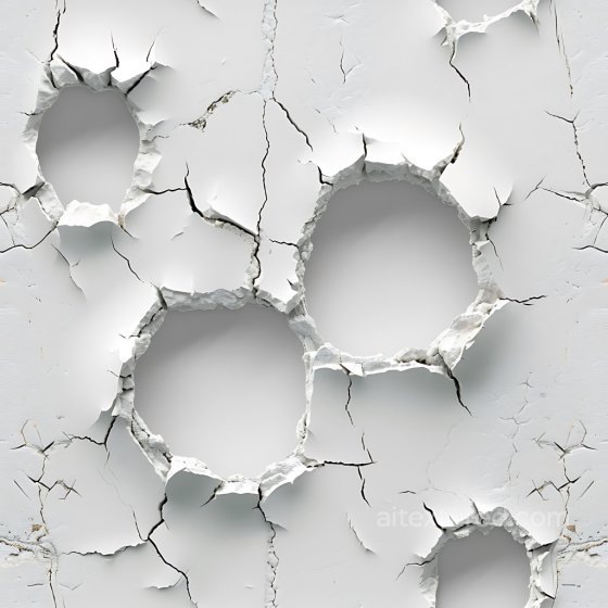 Cracked Plaster Texture with Large Holes and White Peeling Surface Cracked & Holes texture preview